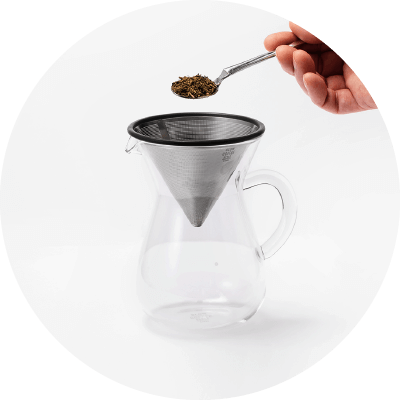 ティースプーンに三杯分の茶葉